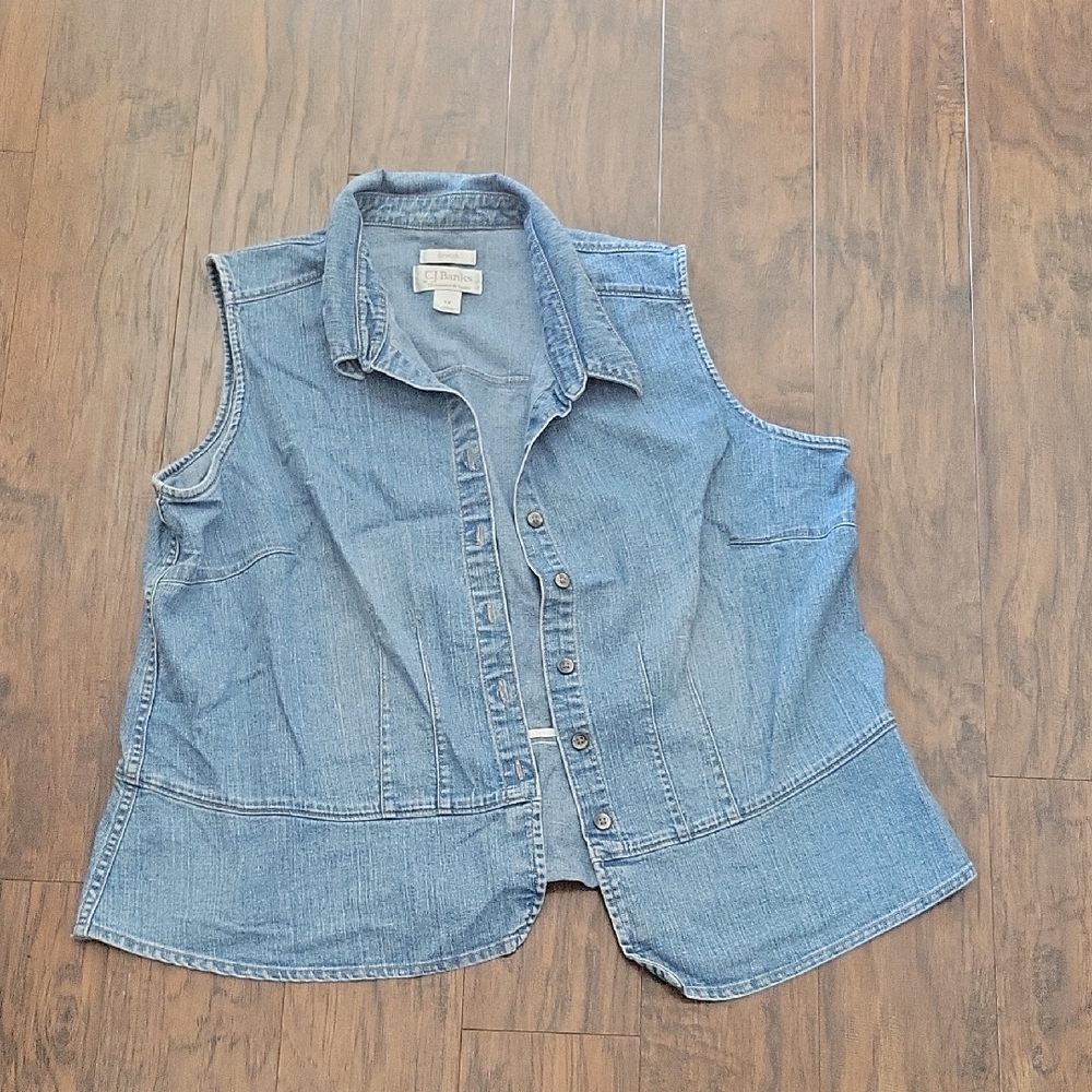 Christopher & Banks Light Blue Stretch Denim Vest